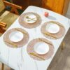 Pack of 6 Glossy 15 Inches Wide Round NET Table Placemats with Firm Grip Rubber Bottom (Colour: Gold)(Code: 5-12-68) - Image 7