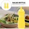 16Oz Pack of 3 Curved Sauce Bottle Salad Dressing Bottle Ketchup Mayonnaise Bottle with Closed Top Cap & Handle Provision (Color: Yellow) - Image 6