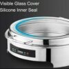 6L 43cm Wide Round SS Chafing Dish with Hydraulic Soft Close, Inbuilt Heater & Digital Temperature Controller. - Image 5