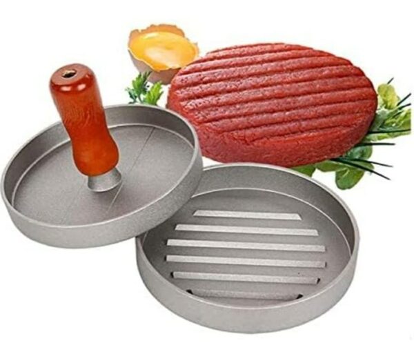 12cm Wide Manual Burger Patty Press Maker with Wooden Handle - Image 7