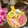 Wooden Food Serving Tray Board Platter with 3 compartments, Handle and Hanging Hole (Size: Small) - Image 6