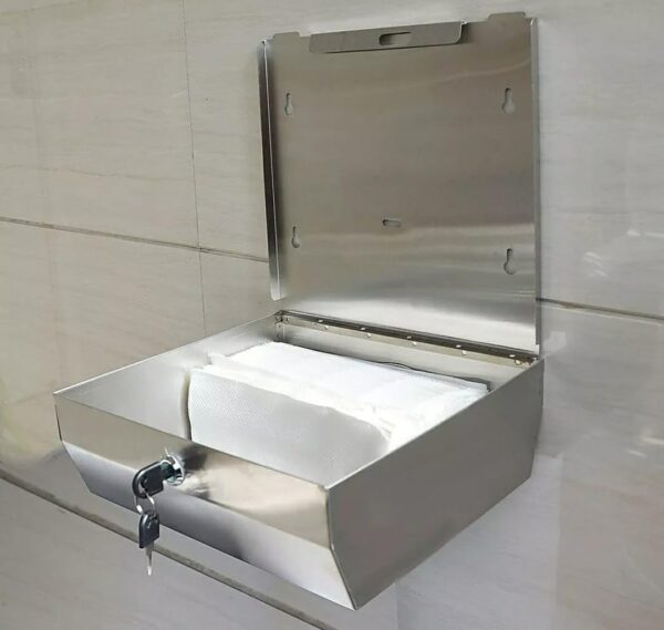 Rectangle Stainless Steel Wall Mountable Tissue Paper Toilet Paper Holder. - Image 6