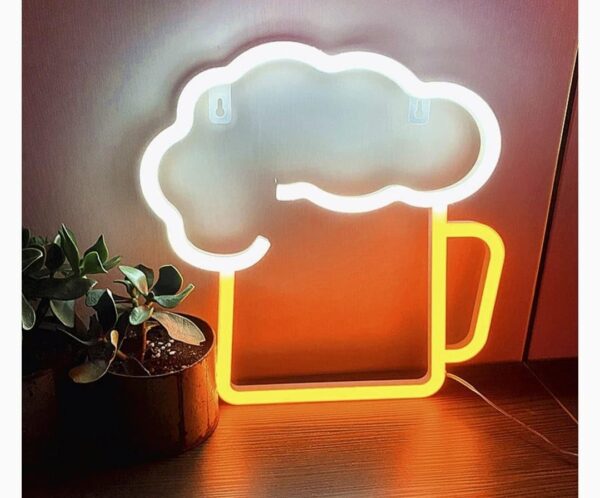 Neon LED "Beer" Signage Multicoloured Display Decorative Beer Emoji Sign - Image 6