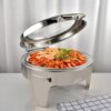 6L 43cm Wide Round SS Chafing Dish with Hydraulic Soft Close & Gel Based Heating. - Image 6