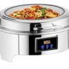 6L 43cm Wide Round SS Chafing Dish with Hydraulic Soft Close, Inbuilt Heater & Digital Temperature Controller. - Image 6