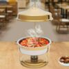 4.5L 28cm Wide Round Shaped Gel Based Full Gold Hanging Chafing Dish (Small Size: 34x28x66cm) - Image 7