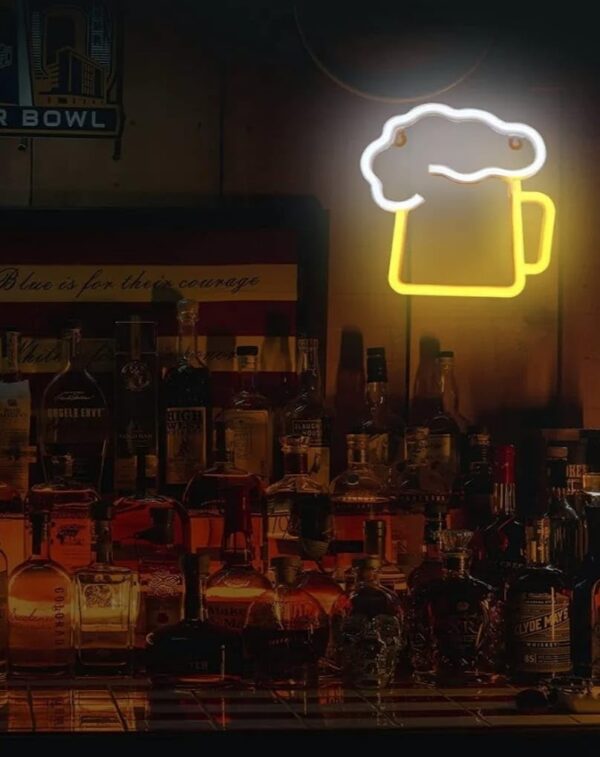 Neon LED "Beer" Signage Multicoloured Display Decorative Beer Emoji Sign - Image 7