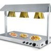 865W Electric SS Triple Headed Food Lamp Warmer With Top And Bottom Heating (Colour: Gold) - Image 7
