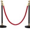 5 Feet Long Removable Red Twisted Velvet Rope for Queue Manager Crowd Control Rope Divider with Golden Chrome Plated Hooks Stanchion Rope Partition Barrier (Rope Material: Velvet, Rope Colour: Red, Rope Length: 5 Feet App.) - Image 7