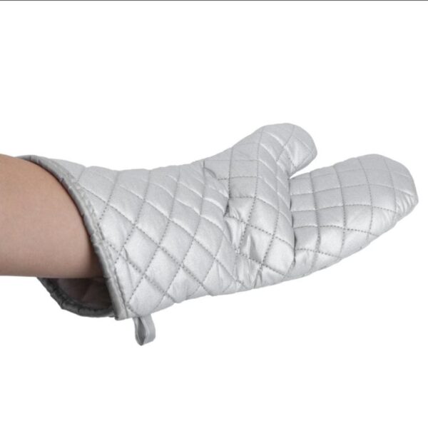 37cm Long Silver Baking Oven Gloves (Size: 37x18cm, Quantity: 1 Pair) - Image 7