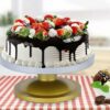 Fibre Cake Stand 360 Degree Smooth Rotating for Decorating, Icing Turntable (Size: 12 Inches Wide and 5 Inches Height, Weight: 2.4 Kg, Colour: Silver and Golden) - Image 7