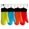 36.5cm Long Red Silicon Baking Oven Gloves with Cotton Lining and Heat Resistance (Quantity: 2pc) - Image 7