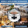 6L 43cm Wide Round SS Chafing Dish with Hydraulic Soft Close, Inbuilt Heater & Digital Temperature Controller. - Image 7