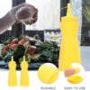 24Oz Pack of 3 Curved Sauce Bottle Salad Dressing Bottle Ketchup Mayonnaise Bottle (Colour: Yellow) - Image 8