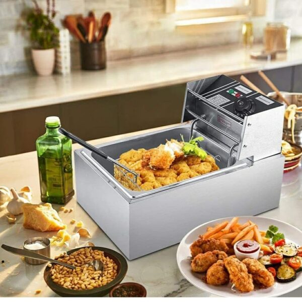 2500W Electric 8L Full SS 304 Grade Single Tank Commercial Fryer with Heavy Duty Quality Coil Element - Image 8