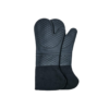 36.5cm Long Black Silicon Baking Oven Gloves with Cotton Lining and Heat Resistance (Quantity: 2pc)
