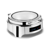 6L 43cm Wide Round SS Chafing Dish with Hydraulic Soft Close, Inbuilt Heater & Digital Temperature Controller.