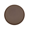 14 Inches Wide Round Non-Breakable Anti Skid Super Fibre Glass Service Tray with Heavy Rubber Grip Tray (Colour: Brown)