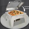 6L Square SS Chafing Dish with Hydraulic Soft Close & Gel Based Heating . (Size: 39x36x28cm) - Image 8